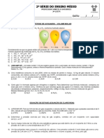 3ª LISTA - HIPÓTESE DE AVOGADRO E EQUAÇÃO DE CLAPEYRON 2012