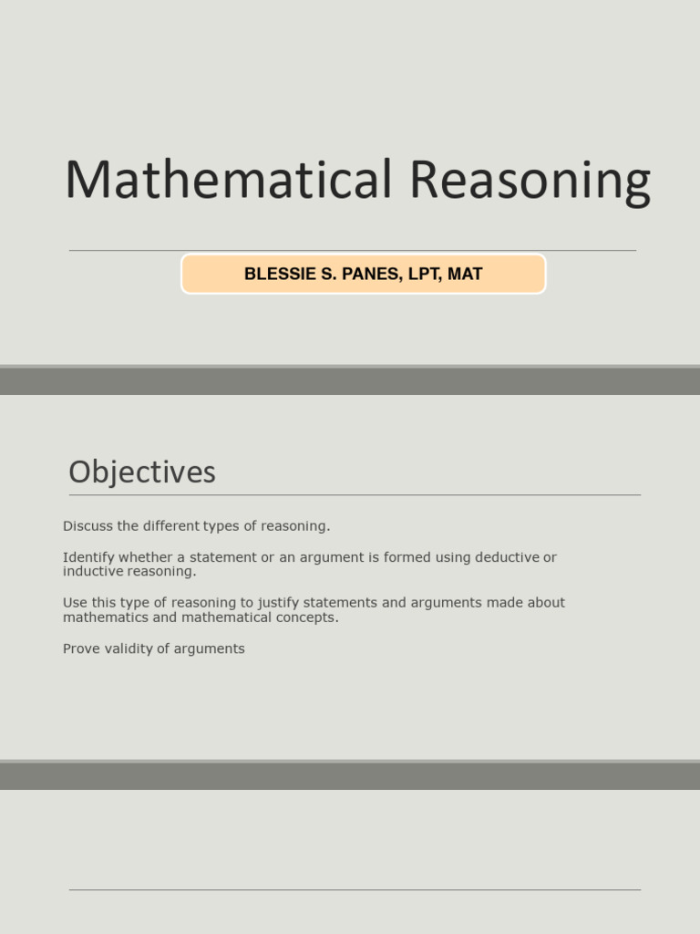 CHAPTER 4 Mathematical Reasoning | PDF | Deductive Reasoning | Logic