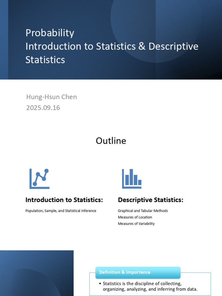 Week 1 | PDF | Statistics | Descriptive Statistics