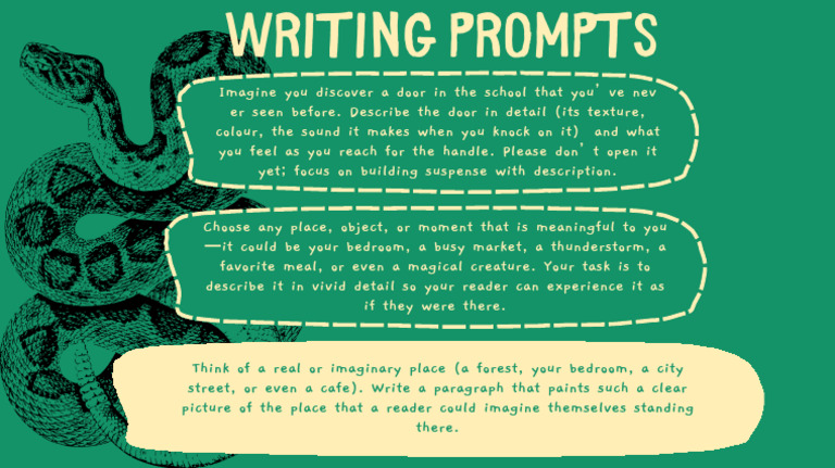 Writing Prompt (Descriptive Writing) | PDF