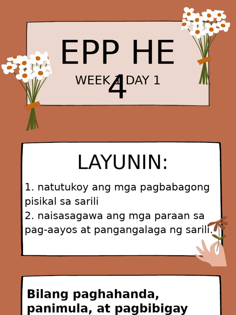 q3 Epp He 4 Week 1 Day 1 | PDF