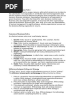 Definition of Business Policy