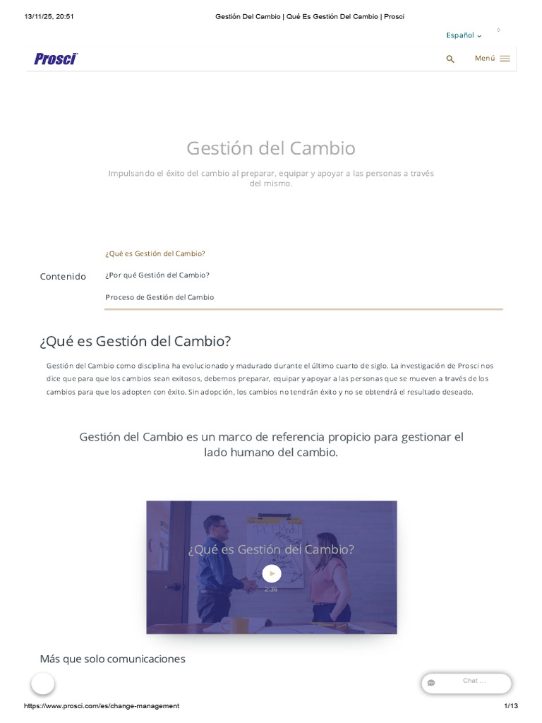 Metodología Prosci en Gestión del Cambio | PDF