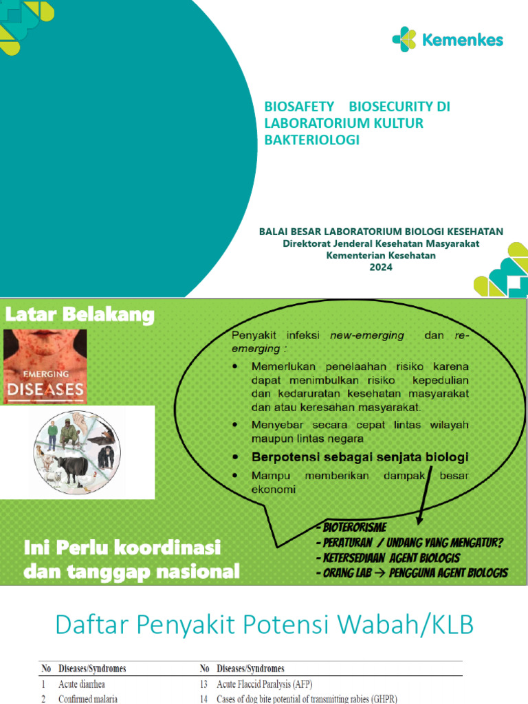Biosafety dan Biosecurity di Laboratorium | PDF
