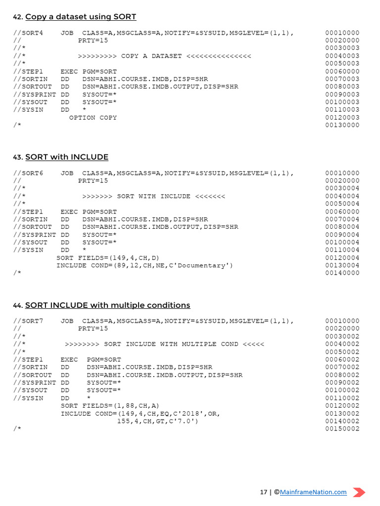 Copy and Sort Datasets in SORT | PDF
