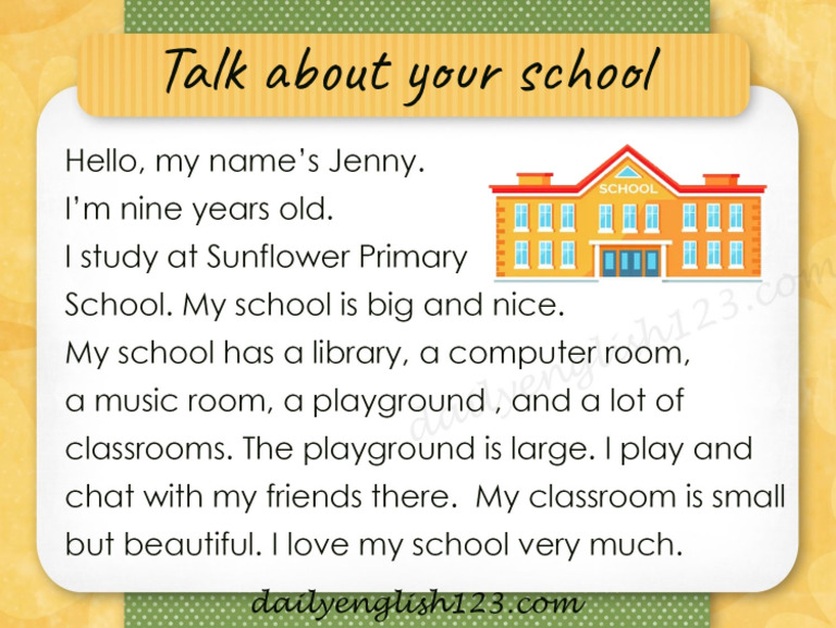 Talk About Your School. | PDF