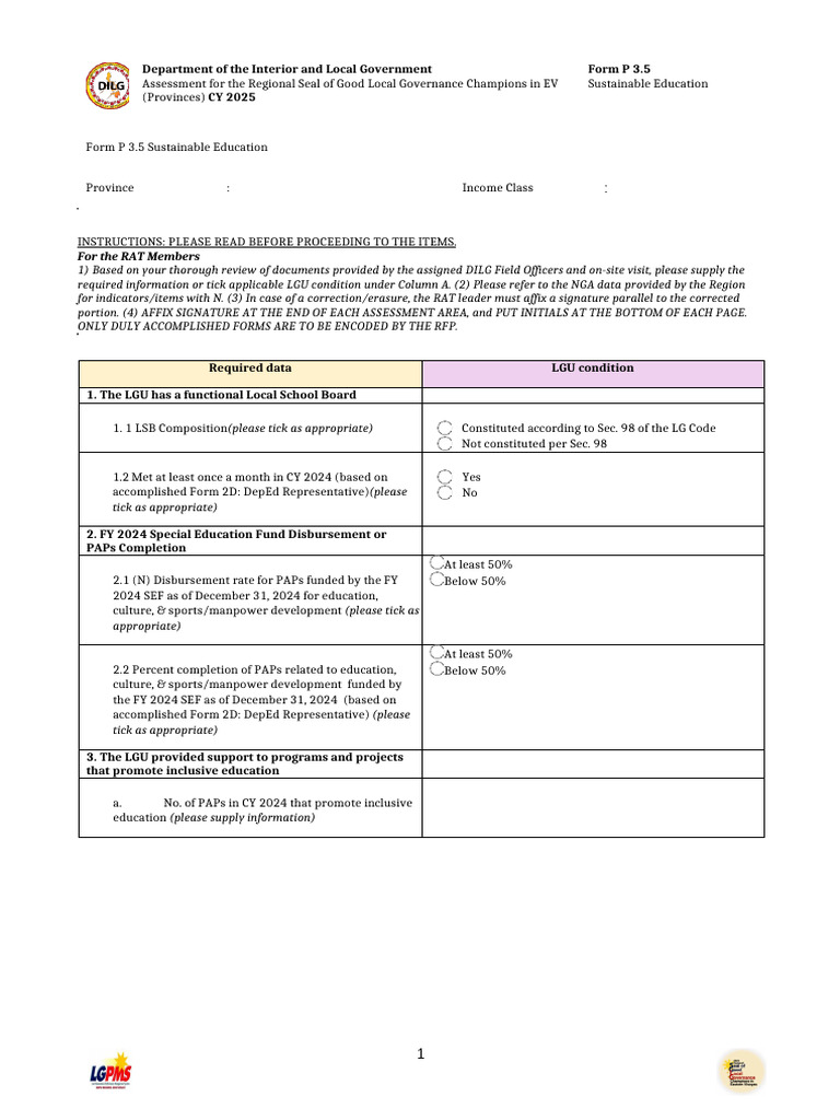 05 - Form P Sustainable Education - Final Version | PDF