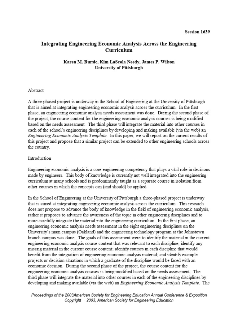 Integrating Economic Analysis in Engineering | PDF | Engineering ...