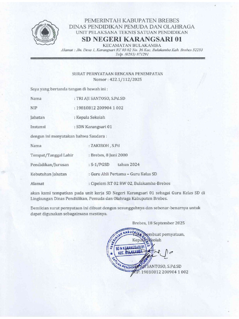 Surat Pernyataan PRPP | PDF