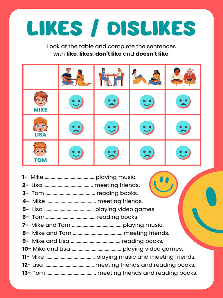 Activities and Preferences of Friends | PDF