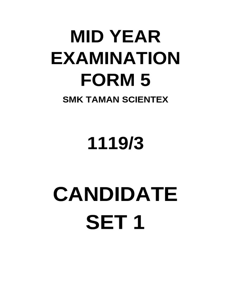 Form 5 Mid-Year Exam Topics Guide | PDF