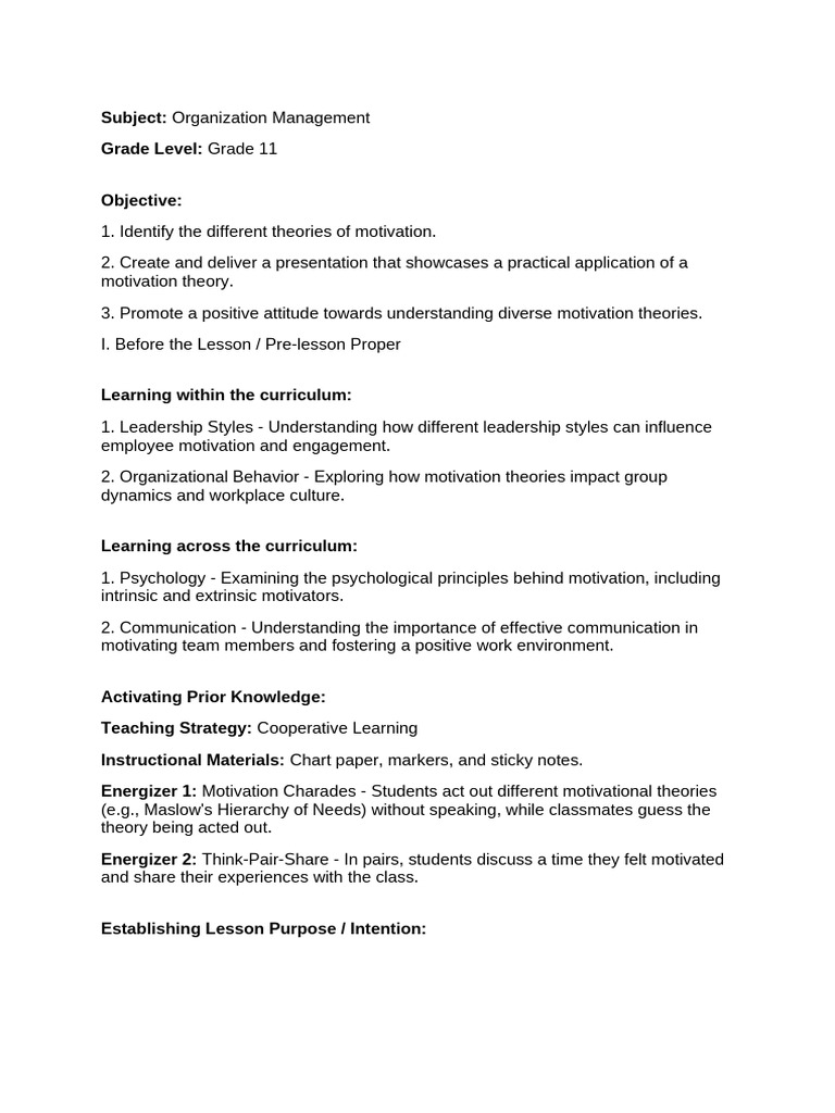 Understanding Motivation Theories in Management | PDF | Motivational ...