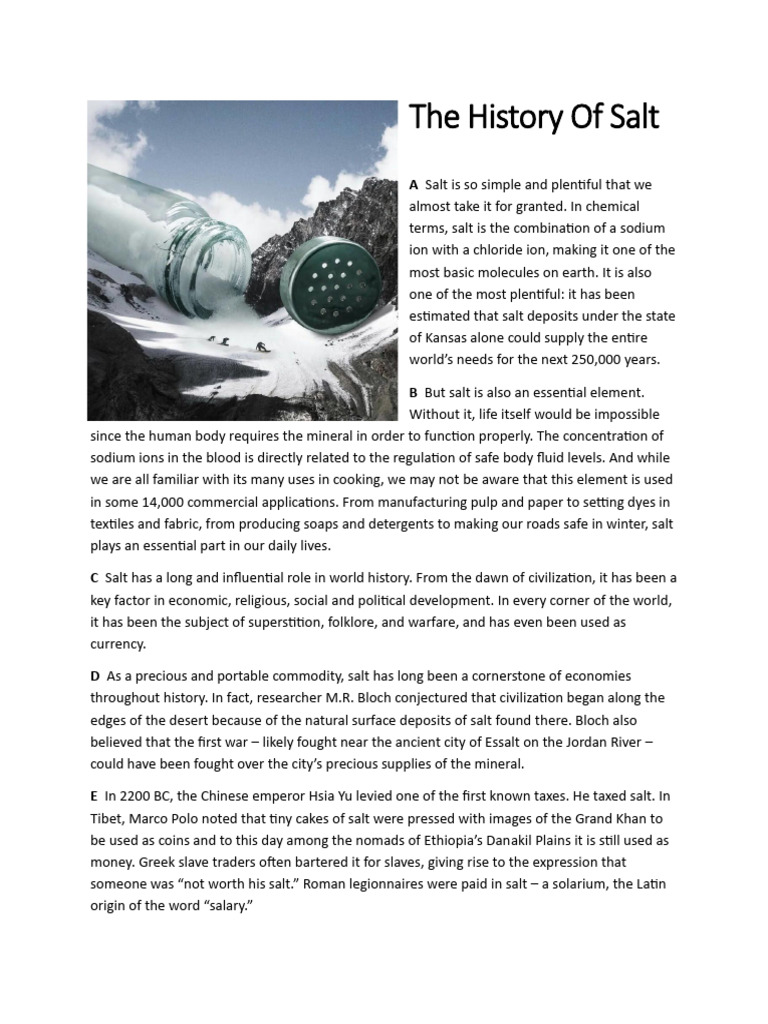 The Impact of Salt Throughout History | PDF | Salt