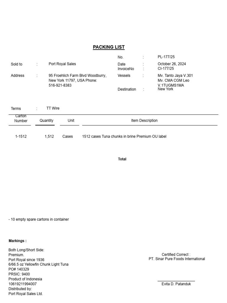 PackingList (3) | PDF