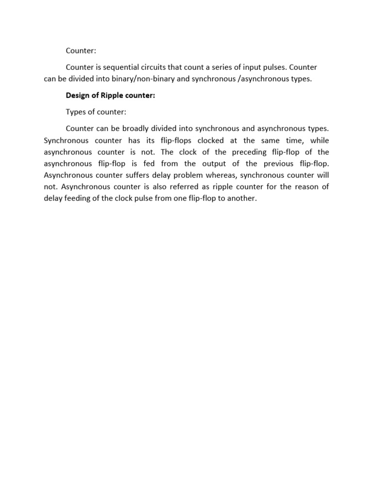 Types and Design of Digital Counters | PDF | Signal Processing ...