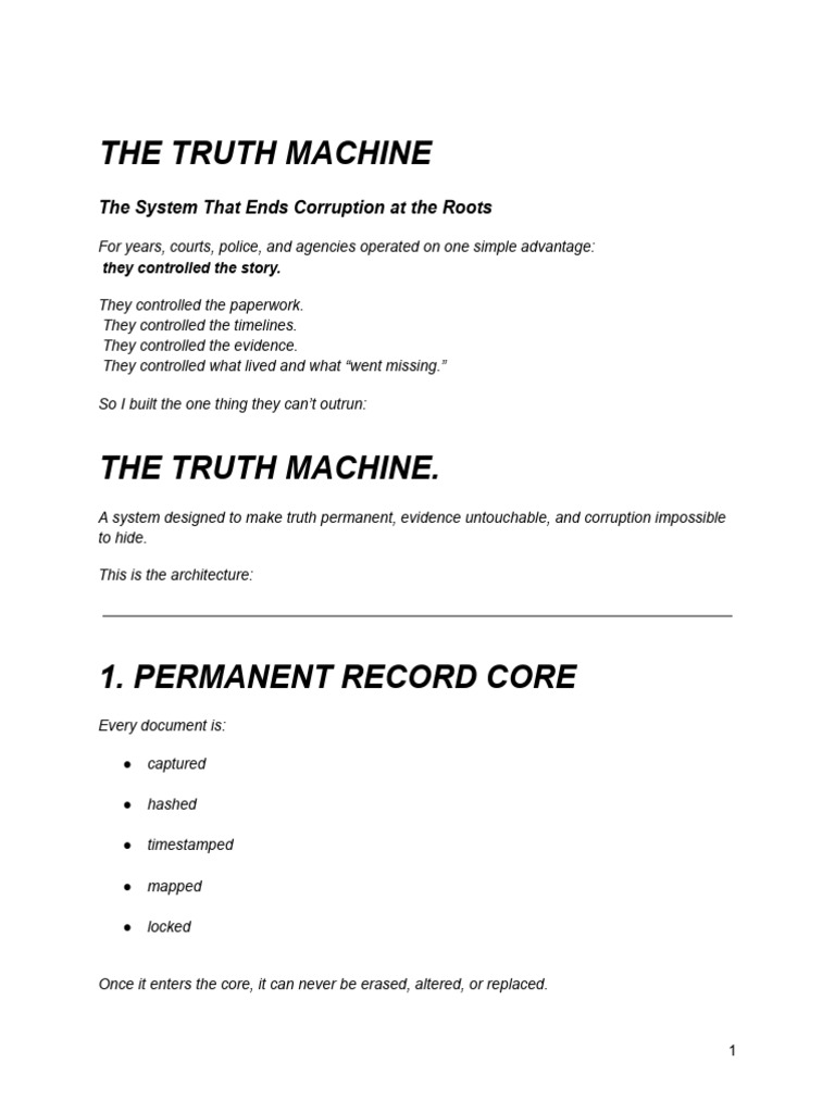 The Truth Machine: Ending Corruption | PDF | Crimes | Crime & Violence
