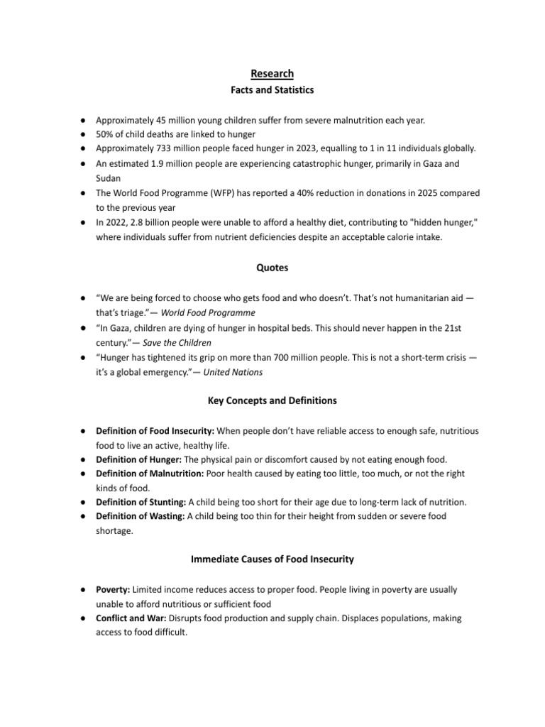 Food Insecurity Research | PDF | Hunger | Famine