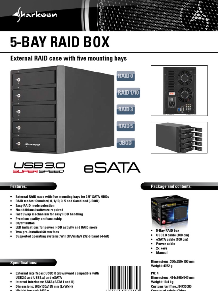 5-Bay External RAID Case Features | PDF | Computers | Technology ...