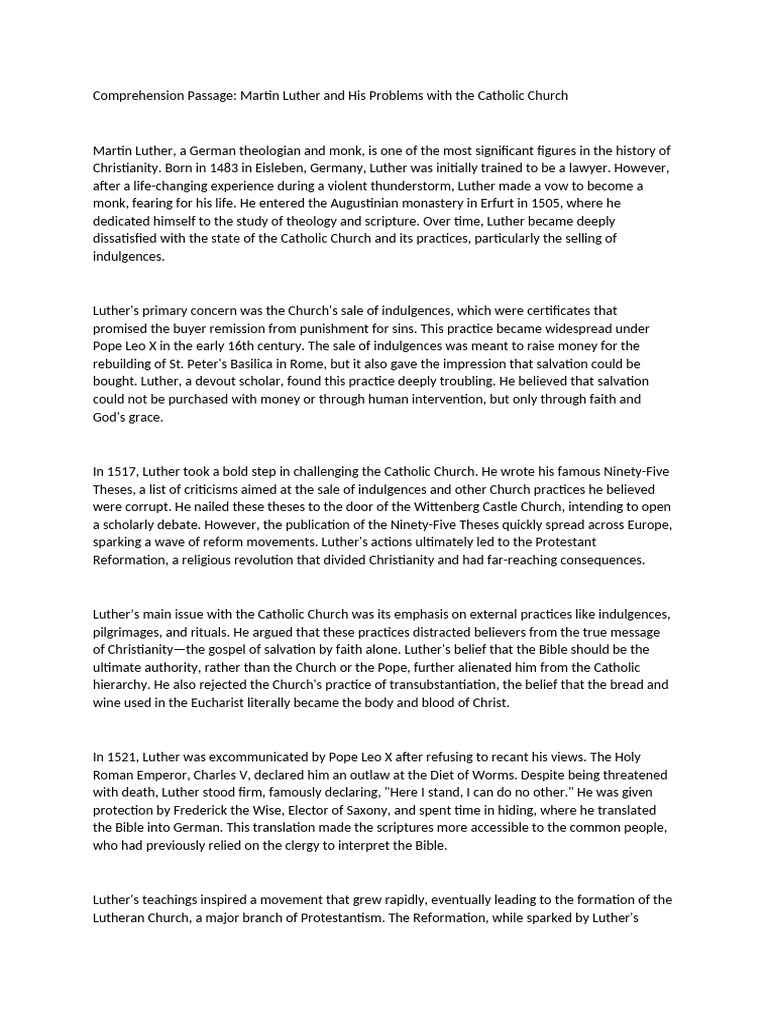 Martin Luther's Reformation Impact | PDF | Martin Luther | Protestantism