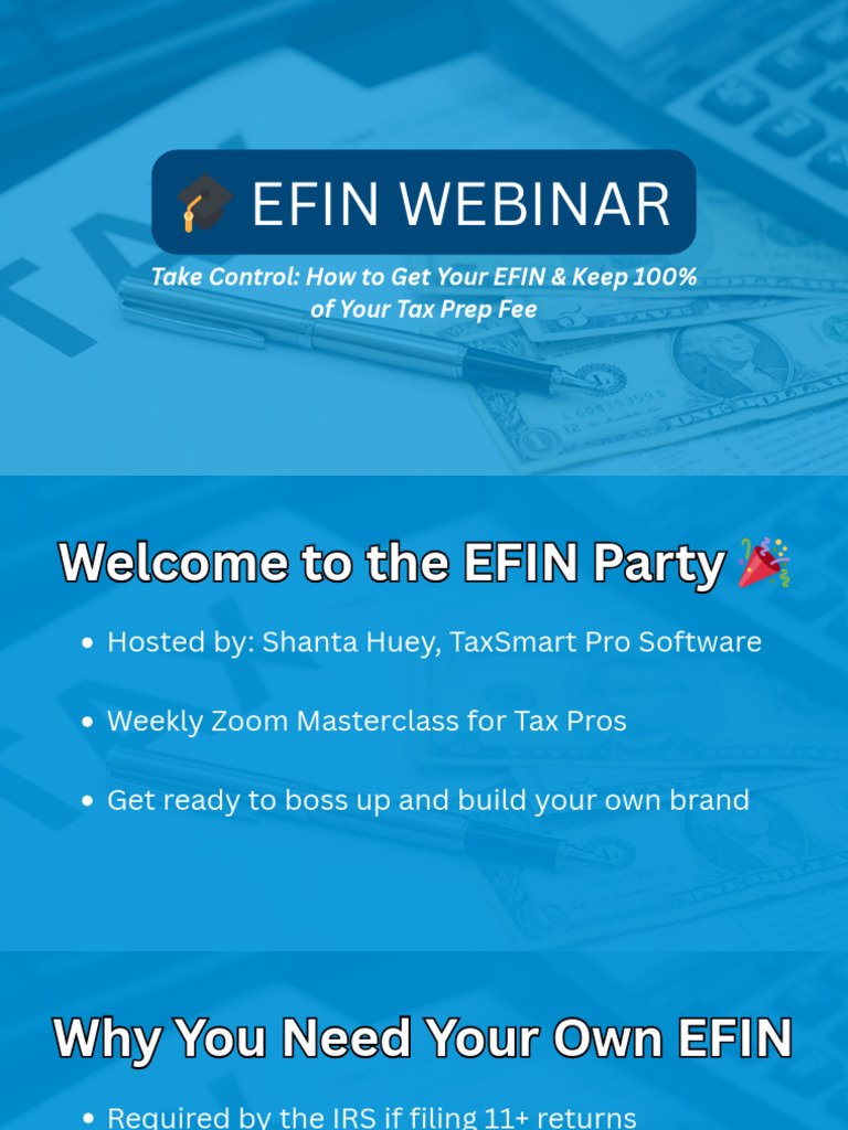 Get Your EFIN: Tax Prep Masterclass | PDF