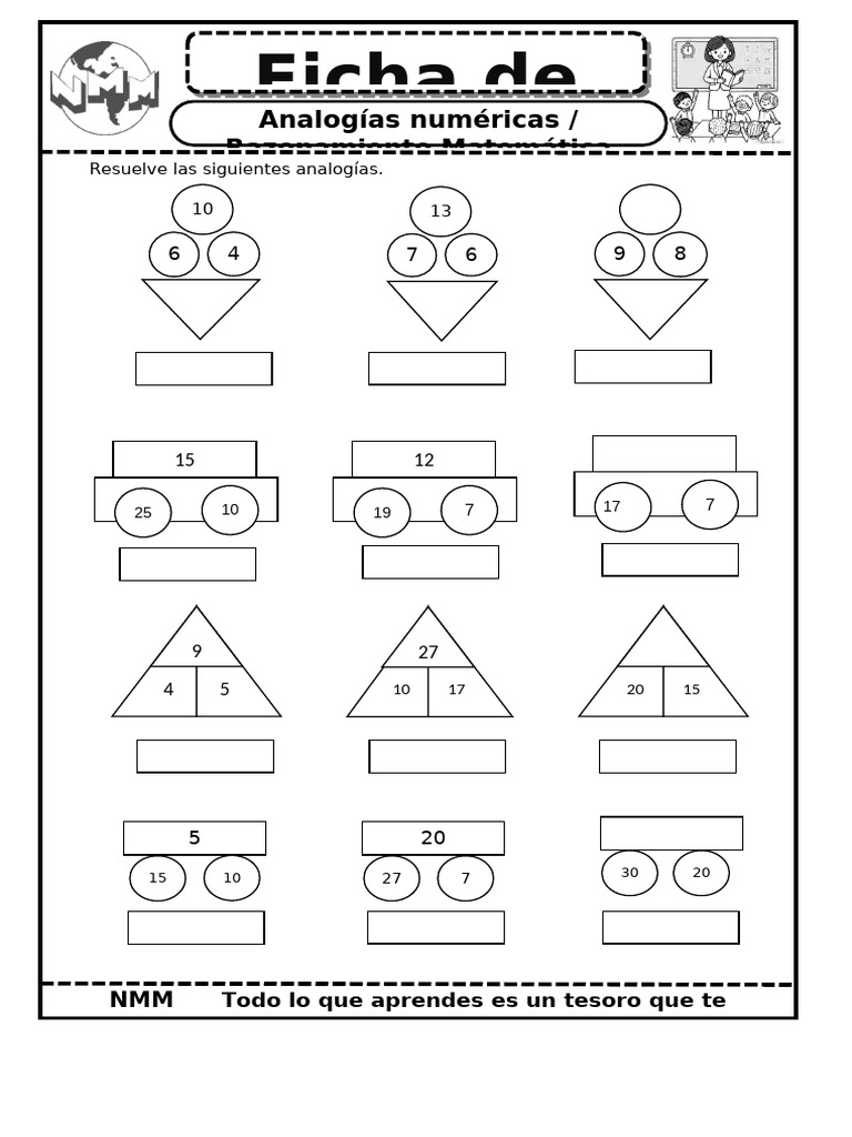 Analogías Numéricas y Razonamiento Matemático | PDF
