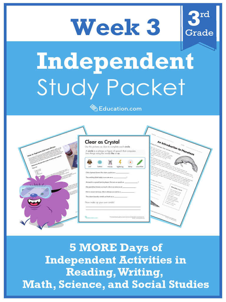 Independent Study Packet 3rd Grade Week 3 | PDF | Water Vapor | Water