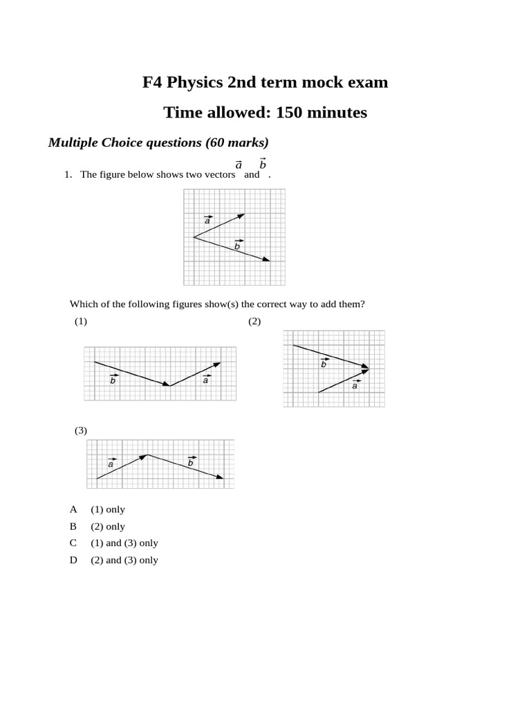 F4 Physics 2nd Term Mock Exam | PDF | Waves | Wavelength