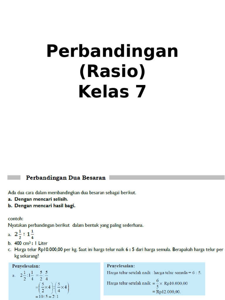Perbandingan (Rasio) | PDF