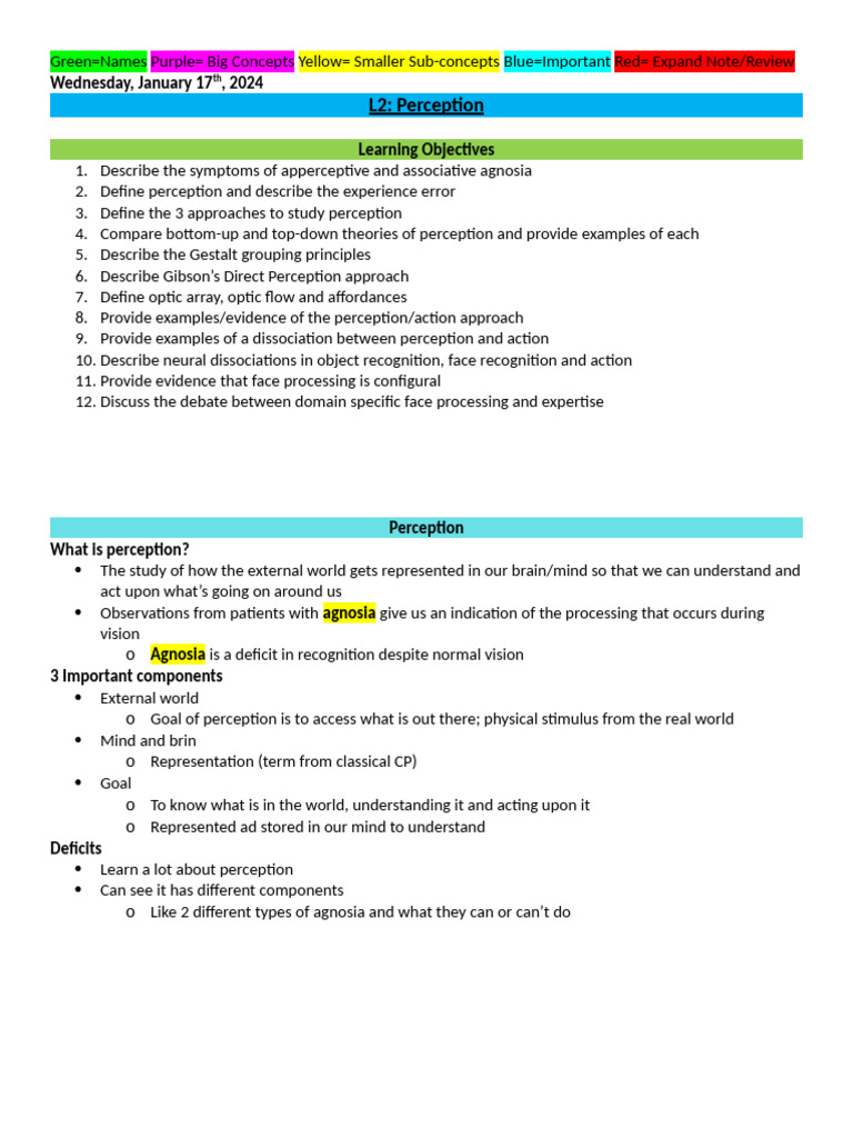 L2 Perception | PDF | Perception | Visual Perception