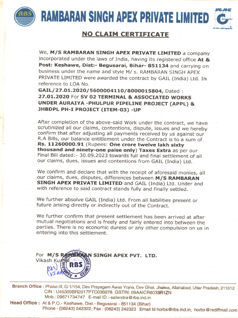 No Claim | PDF