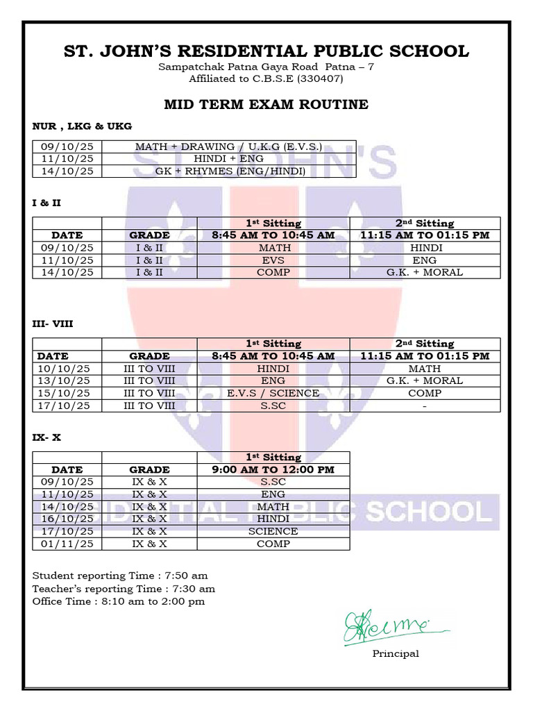 Midterm Routine | PDF