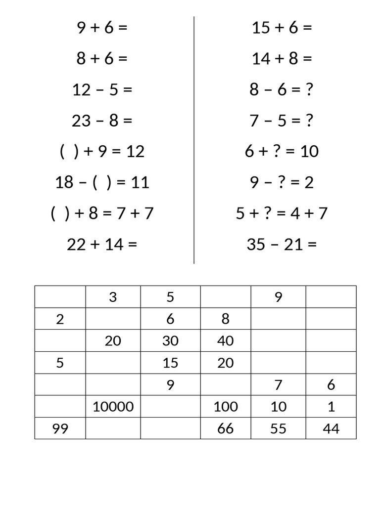 Math Problems and Solutions for Kids | PDF