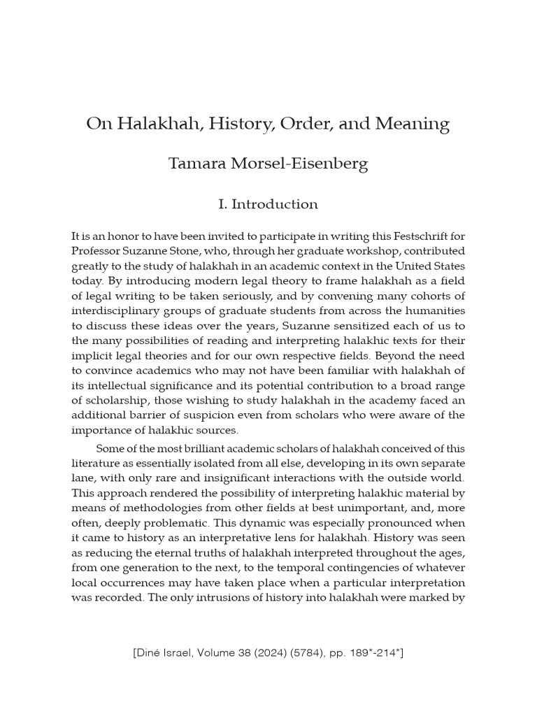 Halakhah and Historical Interpretation | PDF | Jewish Belief And ...
