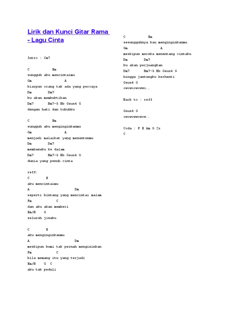Lirik Dan Kunci Gitar Rama Pdf