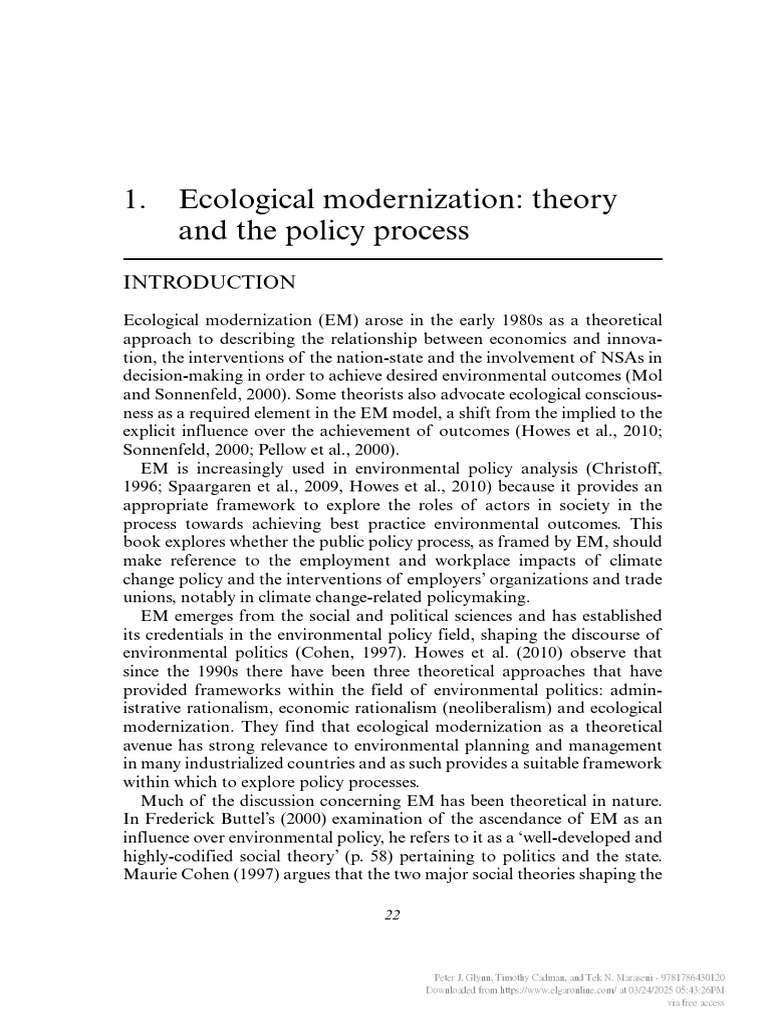 Ecological Modernization | PDF | Policy | Kyoto Protocol