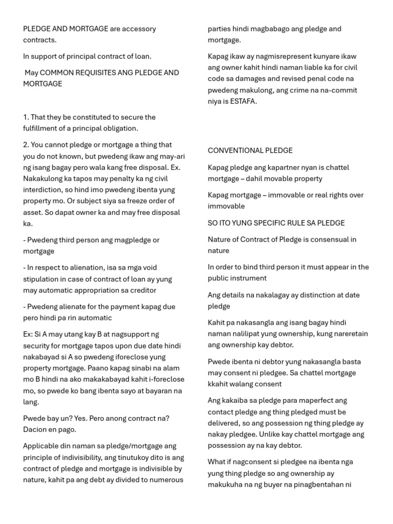 Law On Credit Transaction Discussion | PDF