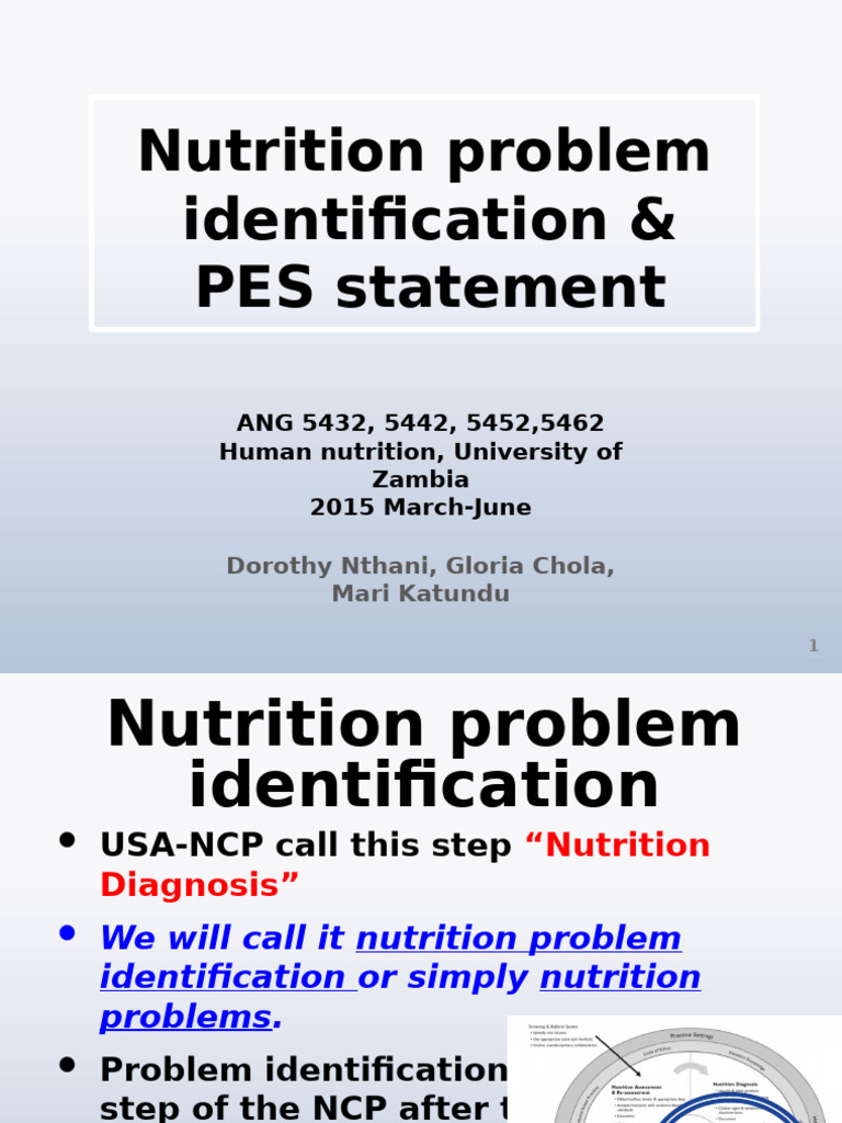 PES Statement in Nutrition Diagnosis | PDF | Dieting | Obesity