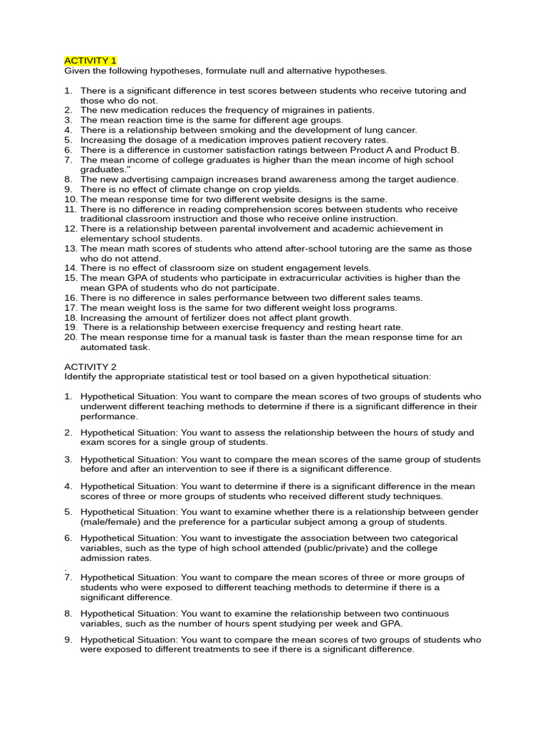 Hypothesis Formulation and Testing Guide | PDF | Hypothesis