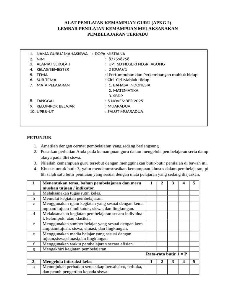 Format Apkg 2 - Rpp 1 Dopa | PDF