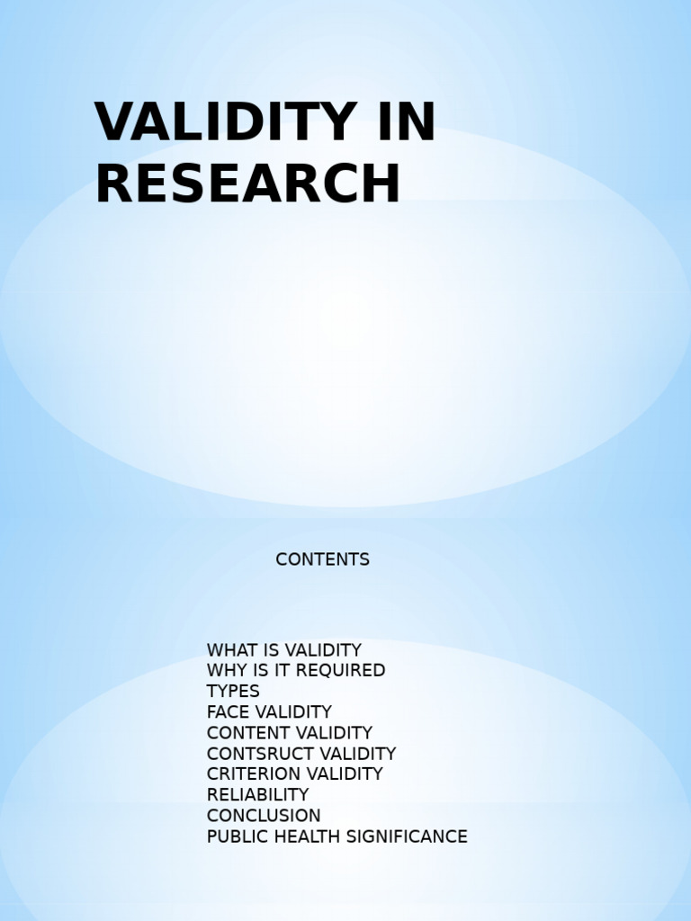 Understanding Validity in Research | PDF | Validity (Statistics ...