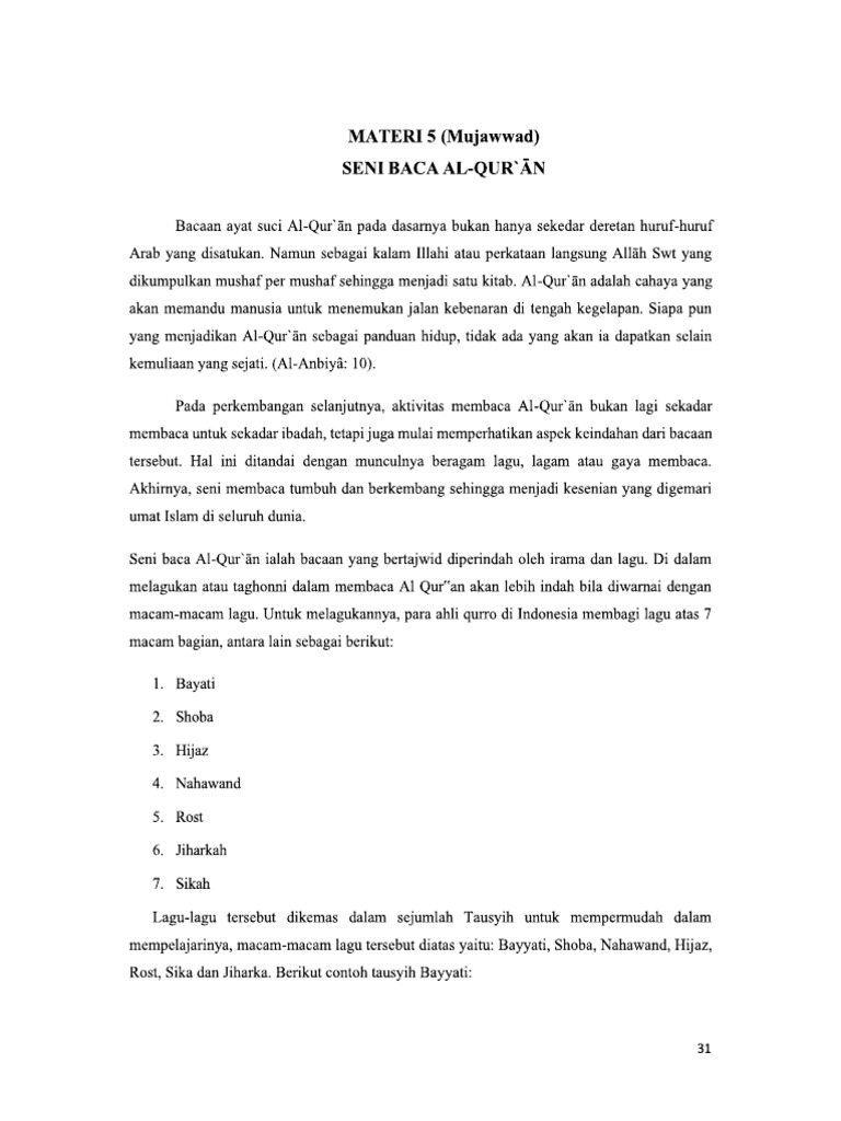 Materi 5 Tahsin Quran - MGMP Pai Sulsel | PDF