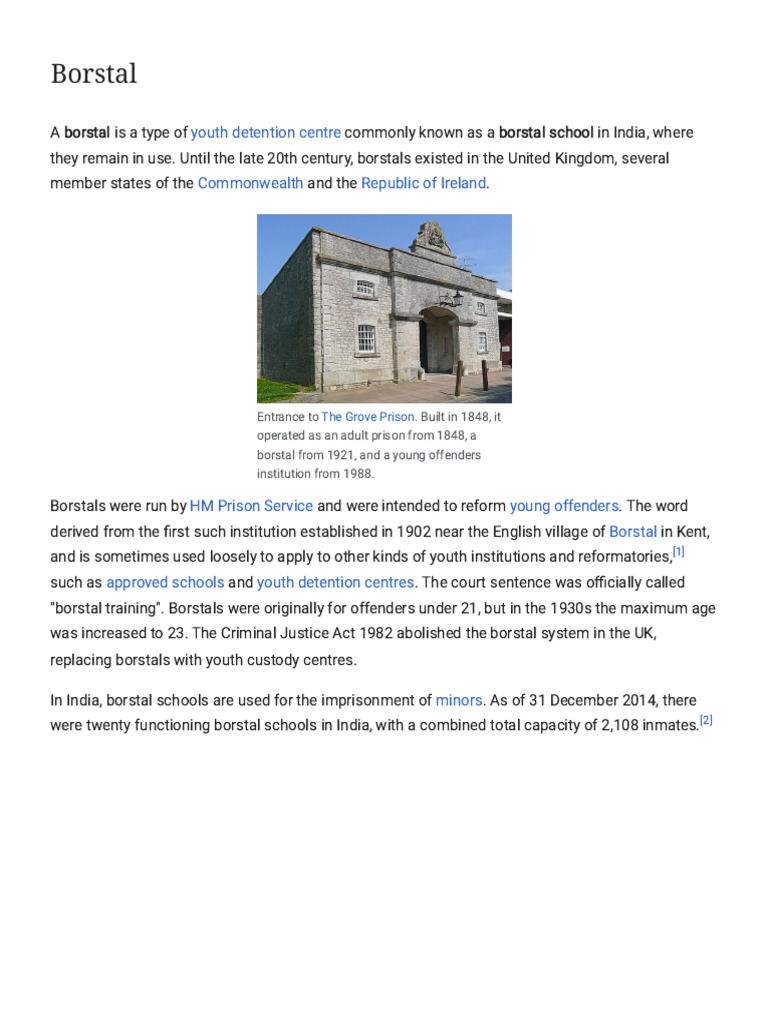 History and Impact of Borstals | PDF | Penology | Punishments