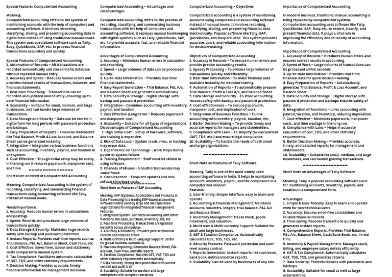 Special Features Computerized Accounting Meaning Computerized ...