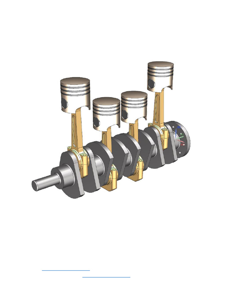 3D Model of 4-Cylinder Engine Assembly | PDF | Piston | Internal ...