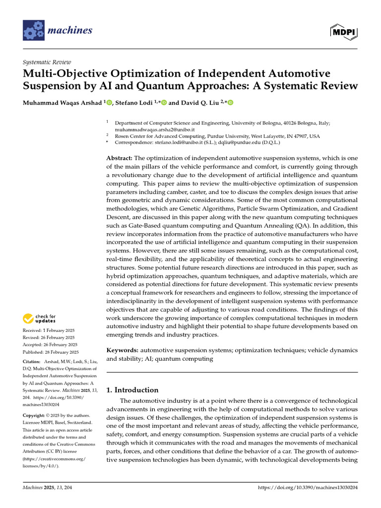 Machines 13 00204 v2 | PDF | Mathematical Optimization | Automotive ...