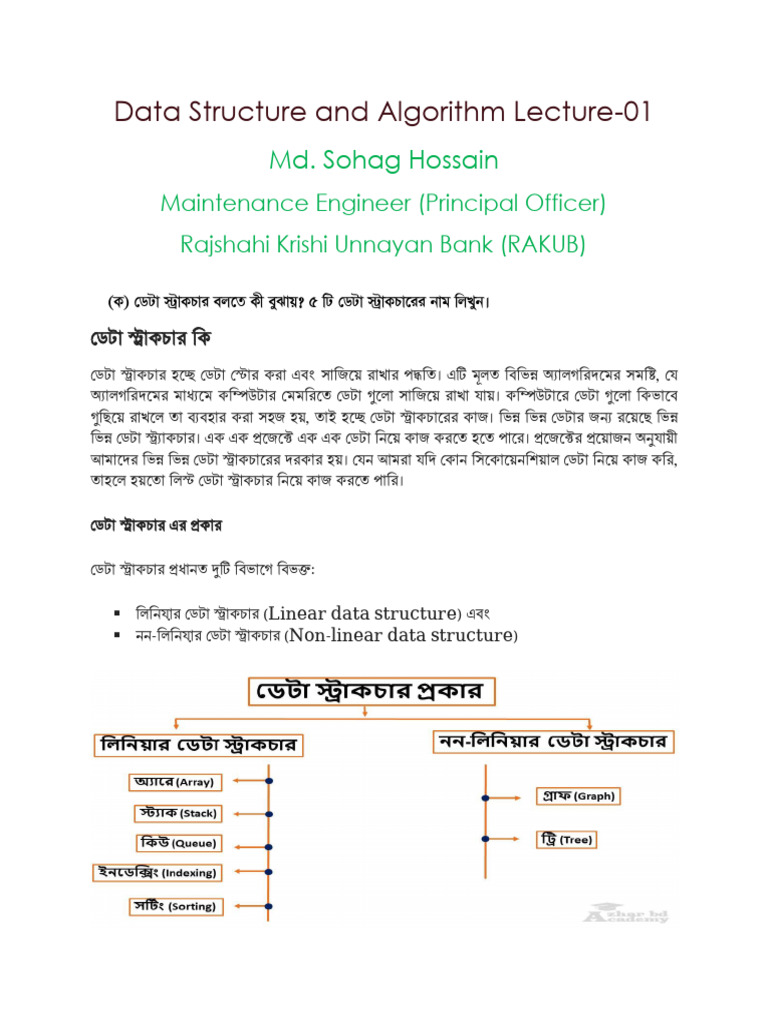 Data Structure Algorithm Lecture - 01 | PDF