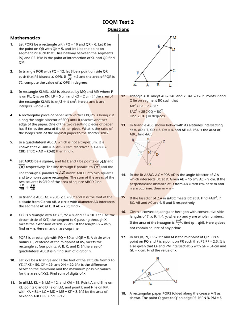 Geo Mock | PDF | Triangle | Area