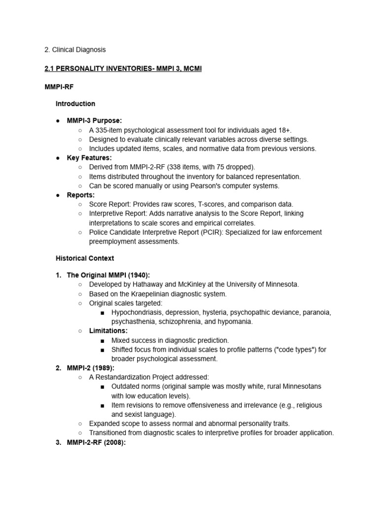 MMPI-3: Comprehensive Personality Assessment | PDF | Major Depressive ...