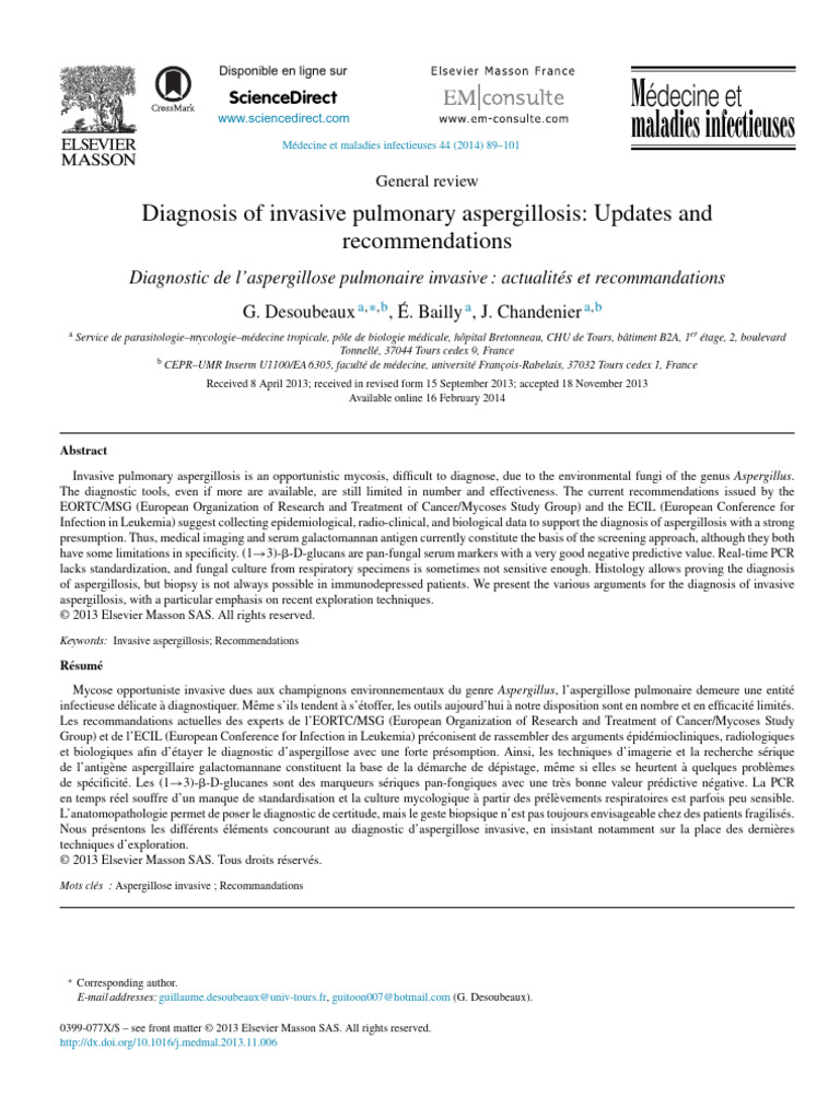 Decoding The Guidelines Of Invasive Pulmonary Aspergillosis In – PFFRD