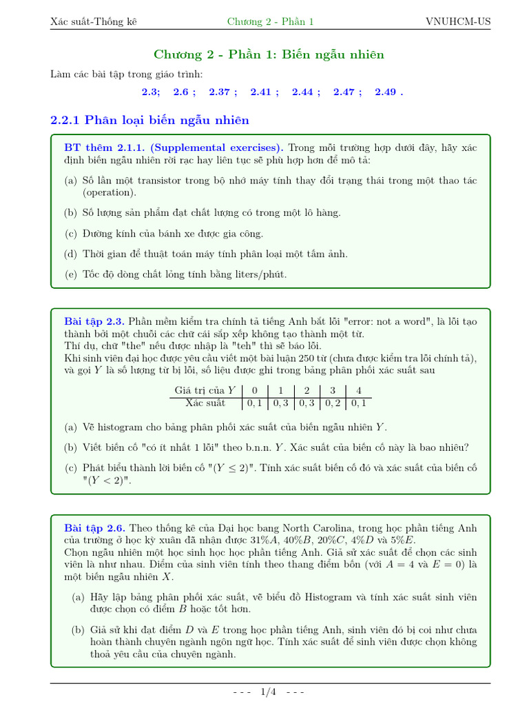 XSTK Chapter2 Part1 Exercises List | PDF